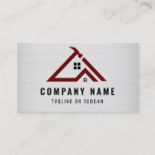 Professionele Handyman Logo Metallic Constructie Visitekaartje (Voorkant)