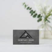 Professionele Handyman Logo Monochrome Aannemer Visitekaartje (Staand voorkant)