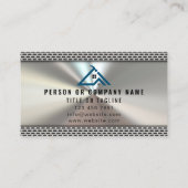 Professionele Handyman Logo Shiny Metal Contractor Visitekaartje (Achterkant)