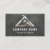 Professionele Handyman Logo Zilveren Aannemer Visitekaartje (Voorkant)