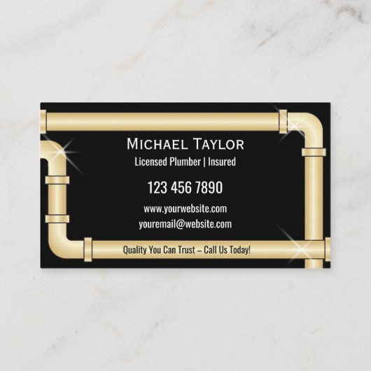 Professionele Handyman Loodgieter Pijpen Loodgiete Visitekaartje (Achterkant)