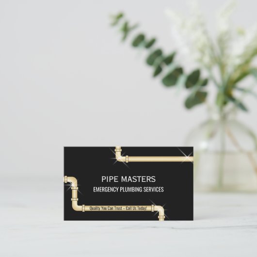 Professionele Handyman Loodgieter Pijpen Loodgiete Visitekaartje (Staand voorkant)