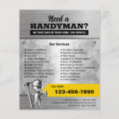 Professionele Handyman Reparatie Service 3D Worker Flyer (Voorkant)