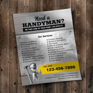 Professionele Handyman Reparatie Service 3D Worker Flyer