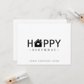 Professionele Happy Birthday Real Estate Kaart (Voorkant / Achterkant in situ)