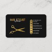 Professionele hare-stylist en sociale media met sa visitekaartje (Achterkant)