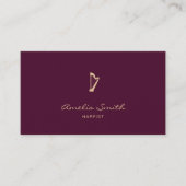 Professionele harpiste minimaal Elegant Bourgogne Visitekaartje (Voorkant)