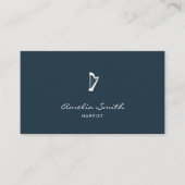 Professionele harpiste minimaal elegant marineblau visitekaartje (Voorkant)