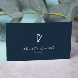 Professionele harpiste minimaal elegant marineblau visitekaartje
