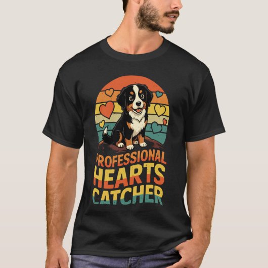 Professionele Hartenvanger Berner Sennenhond V T-shirt (Voorkant)