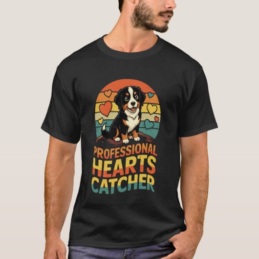 Professionele Hartenvanger Berner Sennenhond V T-shirt (Voorkant)