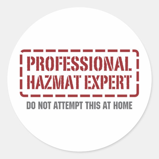 Professionele Hazmat Expert Ronde Sticker (Voorkant)