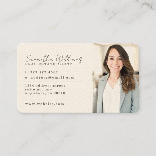 Professionele headshot onroerend goed Visitekaartj Visitekaartje (Voorkant)