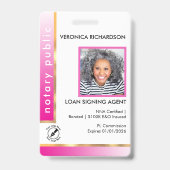Professionele helroze notarisfotobadge badge (Voorzijde)