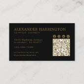 Professionele herenkapper bronzen octopus QR-code Visitekaartje (Achterkant)