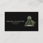 Professionele herenkapper Emerald Alligator Qr Cod Visitekaartje (Voorkant)