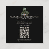 Professionele herenkapper Emerald AlligatorQr Code Vierkante Visitekaartje (Achterkant)