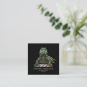 Professionele herenkapper Emerald AlligatorQr Code Vierkante Visitekaartje (Staand voorkant)