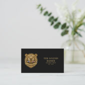 Professionele herenkapper gouden bever QR-code Visitekaartje (Staand voorkant)