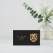 Professionele herenkapper gouden bever QR-code Visitekaartje (Staand voorkant)