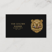 Professionele herenkapper gouden bever QR-code Visitekaartje (Voorkant)
