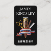 Professionele herenkapper QR Code luxe kapper Visitekaartje (Voorkant)