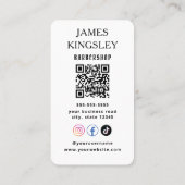 Professionele herenkapper QR-code moderne herenkap Visitekaartje (Achterkant)
