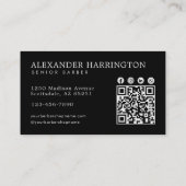 Professionele herenkapper zilver Schorpioen Qr Cod Visitekaartje (Achterkant)