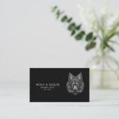 Professionele herenkapper zilveren wolf QR-code Visitekaartje (Staand voorkant)