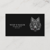 Professionele herenkapper zilveren wolf QR-code Visitekaartje (Voorkant)