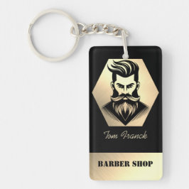 Professionele herenkapper zwart&Goud Sleutelhanger