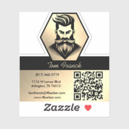 Professionele herenkapper zwart&Goud Sticker