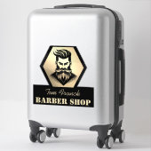 Professionele herenkapper zwart & goud sticker (Koffer)