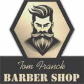 Professionele herenkapper zwart & goud sticker (Voorkant)