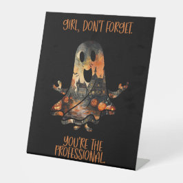 Professionele herinnering Humor Halloween Ghost Reclamebord Met Voetstuk