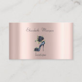 Professionele Hoge Hakken Zwarte Rozen Roos Goud Visitekaartje (Voorkant)