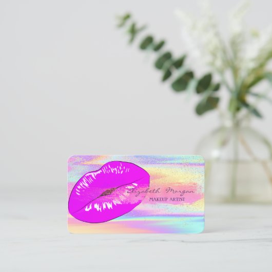 Professionele holografie, penseelstreek, Confetti, Visitekaartje (Staand voorkant)