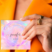 Professionele holografische Floral QR Code Logo Vierkante Visitekaartje