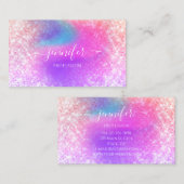 Professionele holographic Glitter Unicorn Visitekaartje (Voorkant / Achterkant)