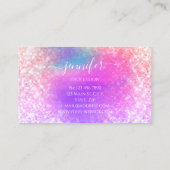 Professionele holographic Glitter Unicorn Visitekaartje (Achterkant)