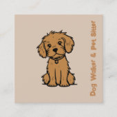 Professionele hond Walker Pet Sitter Stijlvol Tren Vierkante Visitekaartje (Voorkant)