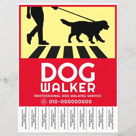 Professionele Hond Walking Service Flyer (Voorkant)