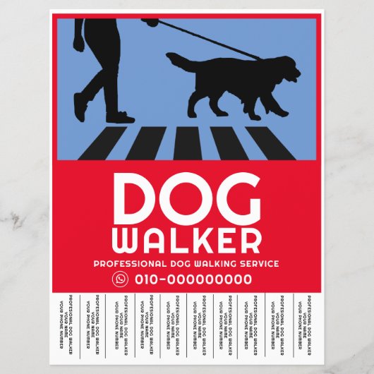Professionele Hond Walking Service Flyer (Voorkant)