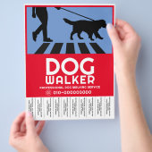Professionele Hond Walking Service Flyer (Hand)