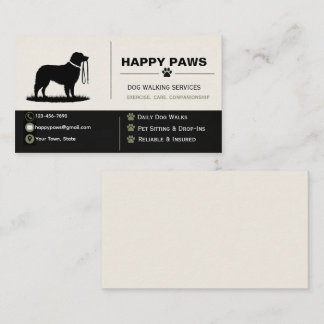 Professionele honden uitlaatservices Honden SIlhou Visitekaartje