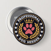 Professionele hondenherder ronde button 7,6 cm (Voorkant /achterkant)