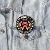 Professionele hondenherder ronde button 7,6 cm (In situ)