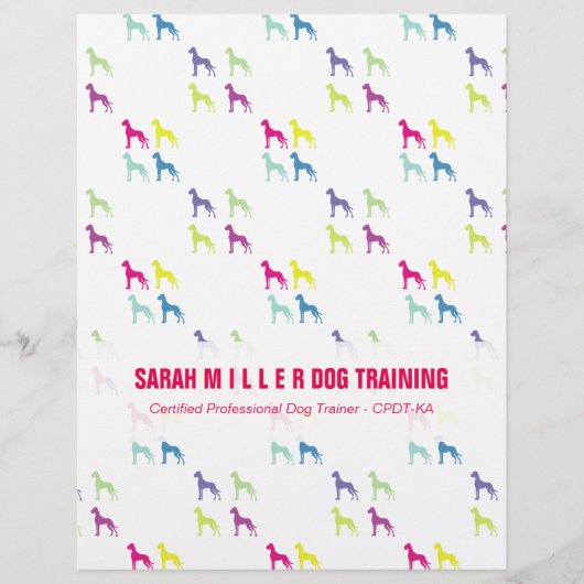 Professionele Hondentrainer Flyer Great Dane  (Voorkant)