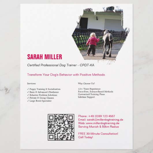 Professionele Hondentrainer Flyer Great Dane  (Achterkant)