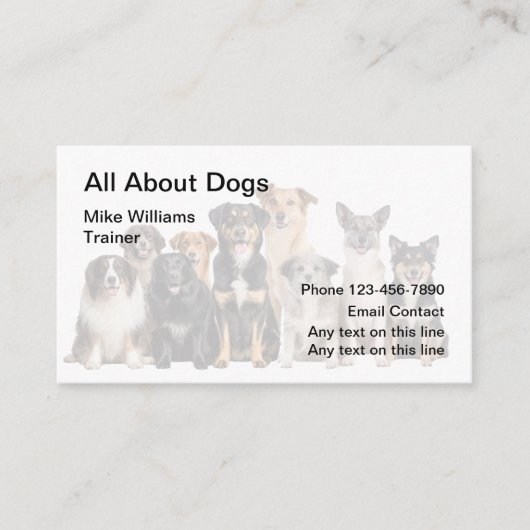 Professionele Hondentrainer Visitekaartjes (Voorkant)